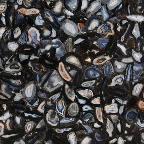Плита из камня из кварца - AGATE BLACK EYE - Fiorantina Stone - настенная / полированная / черная