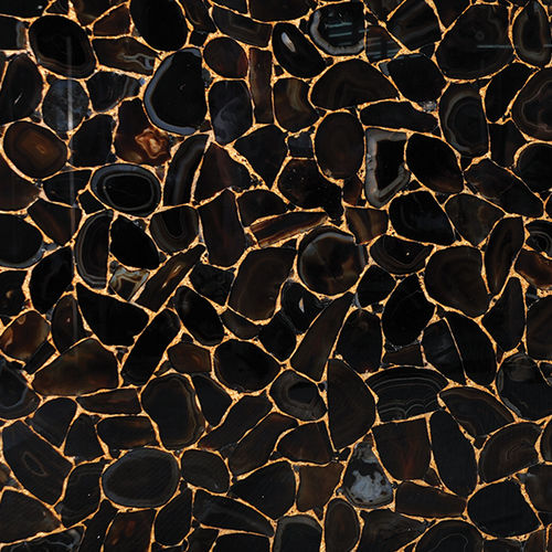 Плита из камня из кварца - AGATE BLACK GOLD - Fiorantina Stone - для внутренней компоновки / для внутренней стенки / полированная