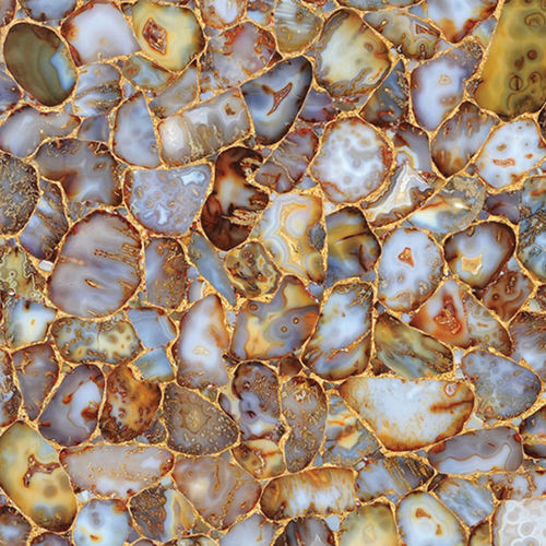 Плита из камня из кварца - AGATE GOLD CARNELIAN - Fiorantina Stone - для внутренней компоновки / полированная / бежевая