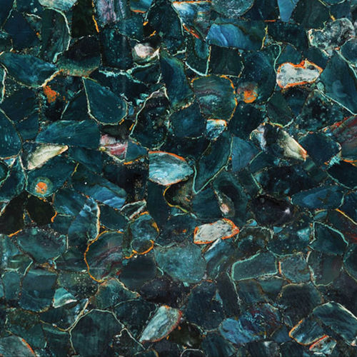 Плита из камня из кварца - Agate Green - Fiorantina Stone - для внутренней компоновки / полированная / зеленая