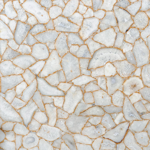 Плита из камня из кварца - AGATE WHITE CRYSTAL - Fiorantina Stone - для внутренней компоновки / полированная / белая