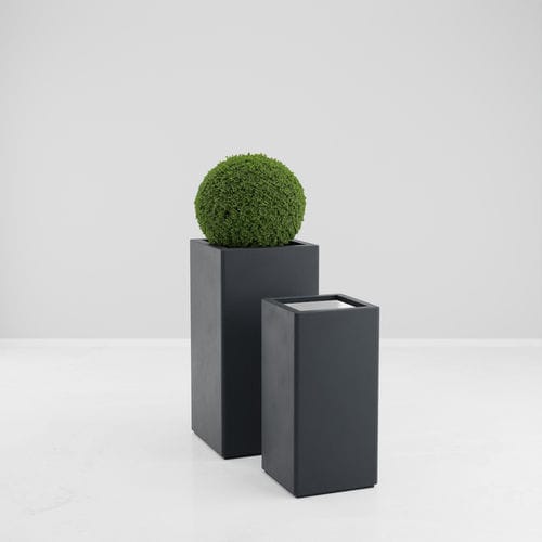Садовый горшок из полиэстера - CHLORIS - ARTEPOT - из стекловолокна / из полимера / квадратный