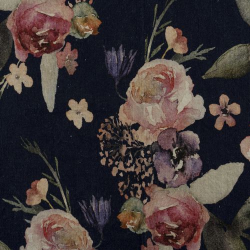 Обивочная ткань - POSSAGNO - BLOOMING - в цветочек / из льна / из джута