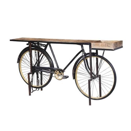 Стол-консоль винтаж - BICYCLE  - GrandDécor - из дерева / с основанием из металла / со встроенным ящиком