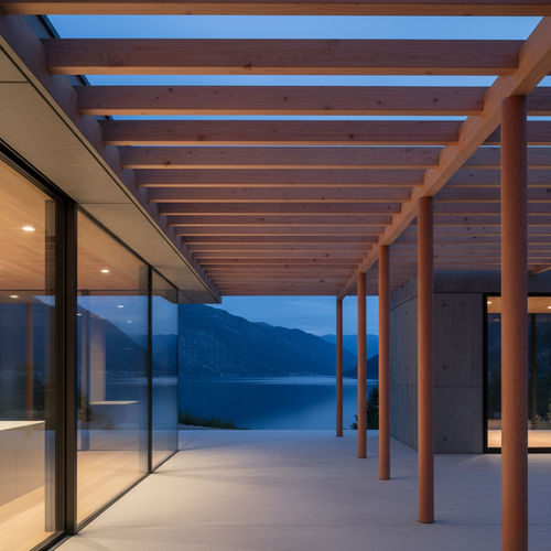 Столб из дерева - Woodspars - из экзотических пород дерева / архитектурный элемент / для натяжного тента