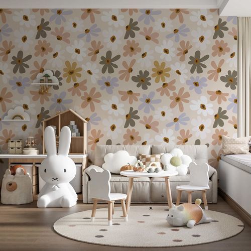 Обои из нетканых материалов - DOUCEUR FLORALE - Kam et Leon - виниловый / в цветочек / имитация обоев