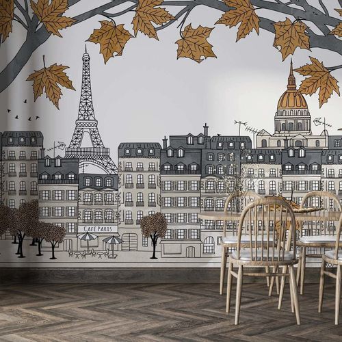 Современный обои - PARISIEN CHARME D&rsquo;AUTOMNE - Kam et Leon - из нетканых материалов / виниловый / сцены из жизни