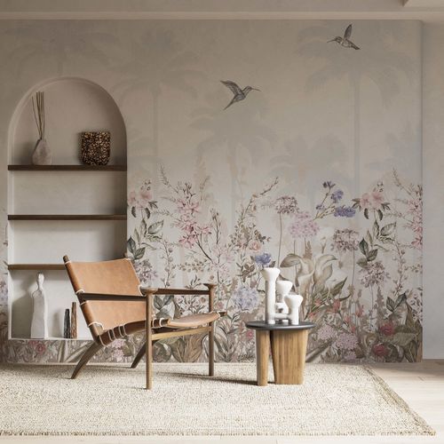 Современный обои - JARDIN PO&Eacute;TIQUE - Kam et Leon - из нетканых материалов / виниловый / в цветочек