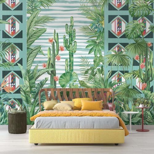 Современный обои - URBAN JUNGLE ÉVASION TROPICALE - Kam et Leon - виниловый / из ПВХ / природный мотив