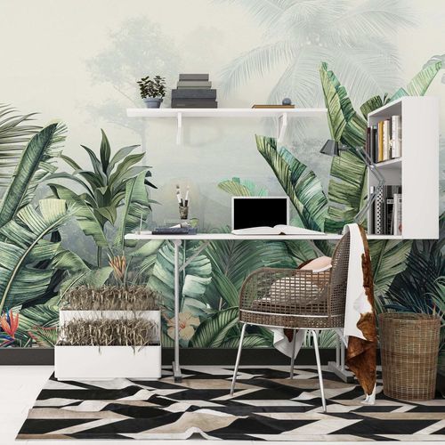 Стилизованный обои - JUNGLE TROPICALE - Kam et Leon - из картона / виниловый / природный мотив
