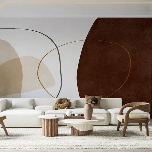 Современный обои - FORMES TERRE &amp; BORDEAUX - Kam et Leon - абстрактный мотив / имитация обоев / многоцветный