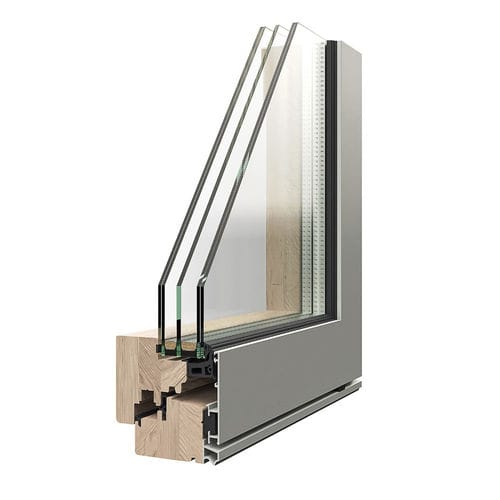 Окно дерево-алюминий - EVERGLASS - Caiframe - из алюминия / алюминий / из стекла