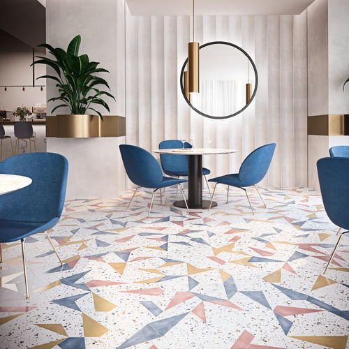 Каменная напольная плитка из керамогранита - STRACCIATELLA - CERAMICAS APARICI - естественная отделка / для интерьера / для гостиной