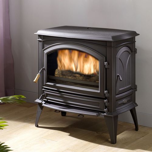 Печь-камин на дровах - RUSTIQUE ANTHRACITE - Cheminées de Chazelles - 11 kW / современная / из чугуна