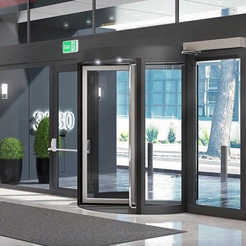 Входная дверь - RD100 - ASSA ABLOY Entrance Systems - из алюминия / из анодированного алюминия / вращающаяся