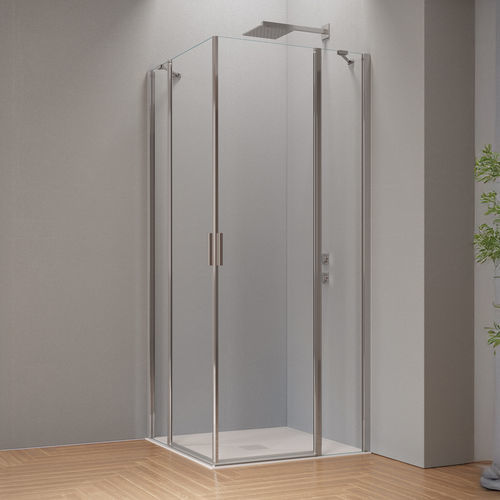 Створчатая перегородка для душа - HINGED DOOR WITH INLINE FIXED PANEL + HINGED DOOR WITH INLINE FIXED PANEL B2910 - SAMO - прямоугольная / угловая / угловая
