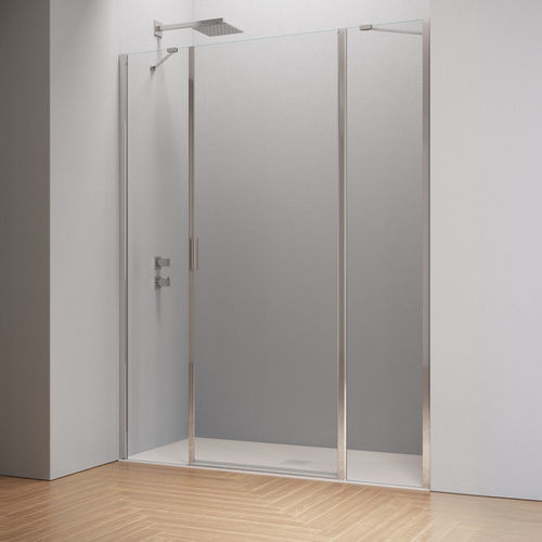 Створчатая перегородка для душа - HINGED DOOR WITH TWO INLINE FIXED PANEL B2850 - SAMO - прямоугольная / в форме ниши / из закаленного стекла