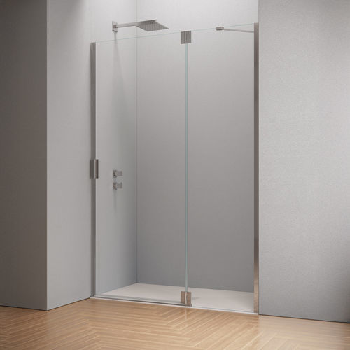 Створчатая перегородка для душа - HINGED DOOR WITH INLINE FIXED PANEL B3110 - SAMO - прямоугольная / в форме ниши / из закаленного стекла