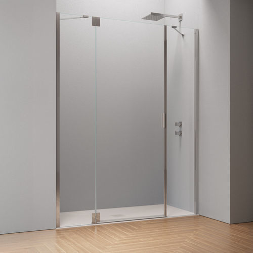 Створчатая перегородка для душа - Hinged door with two inline fixed panels B3150 - SAMO - прямоугольная / в форме ниши / из закаленного стекла