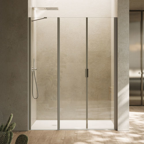 Перегородка для душа качающаяся - SALOON DOOR WITH INLINE FIXED PANEL B2880 - SAMO - складная / прямоугольная / в форме ниши