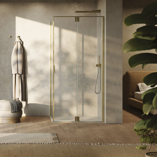 Складная перегородка для душа - FOLDING DOOR + FIXED PANEL B3230 - SAMO - квадратная / прямоугольная / угловая