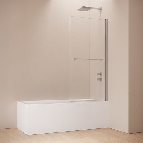 Створчатая перегородка для ванны - HINGED WALL WITH TOWEL HOLDER B8675 - SAMO - левого вращения / правого вращения / из закаленного стекла