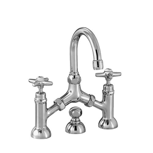 Двухрычажный смеситель для раковины - 3215-351 - RUBINETTERIE STELLA - настольный / из хромированной латуни / для ванной комнаты