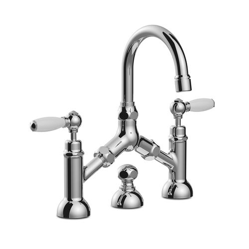 Двухрычажный смеситель для раковины - 3215-351 - RUBINETTERIE STELLA - настольный / из хромированного металла / для ванной комнаты