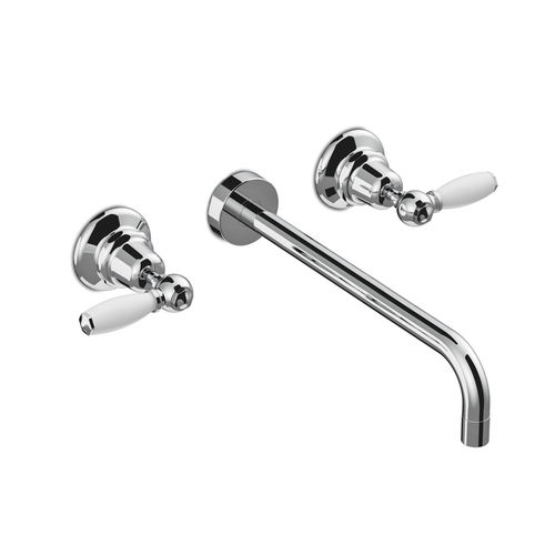 Двухрычажный смеситель для раковины - 3863AR - RUBINETTERIE STELLA - настенный / из хромированного металла / для ванной комнаты