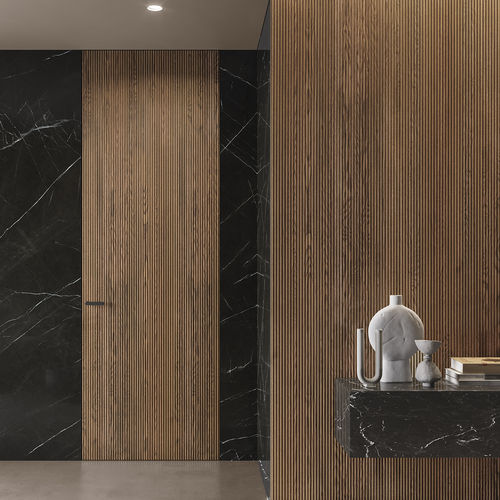 Декоративная панель для настила - VETRO MARMO NERO MARQUINA + ONDA - GAROFOLI - настенная / для внутренней компоновки / из дерева
