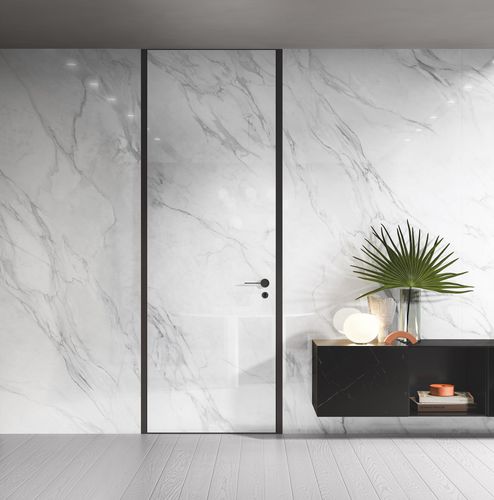 Декоративная панель для настила - SMOOTH FULL-HEIGHT PANELLING IN BORGHINI GREY MARBLE GLASS - GAROFOLI - настенная / для внутренней компоновки / из дерева