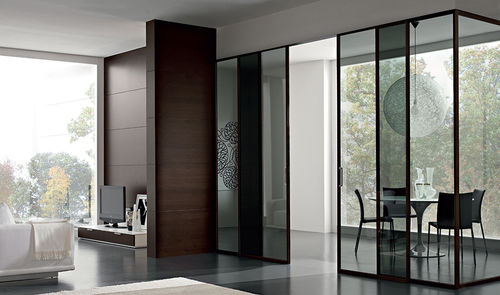 Дверь для интерьера - Gdesigner: 1M2007 full height - GAROFOLI - из дерева / раздвижная / застекленная