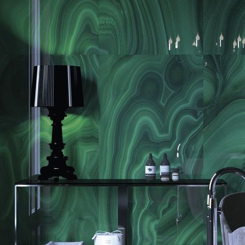 Плитка из керамогранита - PRECIOUS STONES : MALACHITE - Fiandre - для интерьера / настенная / прямоугольная