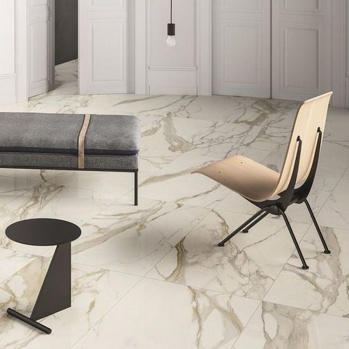 Плитка из керамогранита - MARBLE LAB : CALACATTA ELITE - Fiandre - полированная / для интерьера / для напольной поверхности