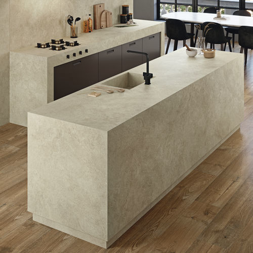 Рабочая поверхность из восстановленного камня - COVERLAM TOP CAMARGUE - GRESPANIA CERAMICA - для профессионального использования / для кухни / белая