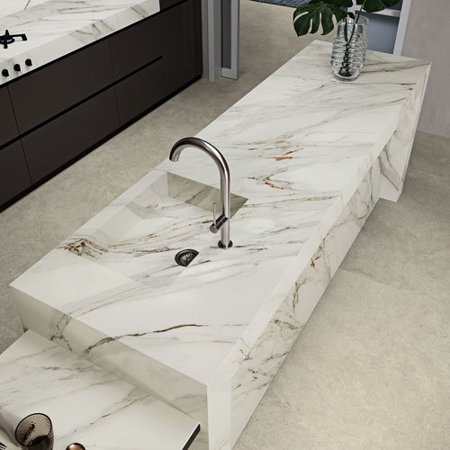 Рабочая поверхность из восстановленного камня - COVERLAM TOP CORINTO - GRESPANIA CERAMICA - для профессионального использования / для кухни / белая