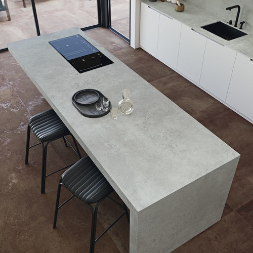 Рабочая поверхность из восстановленного камня - COVERLAM TOP MOMA - GRESPANIA CERAMICA - для профессионального использования / для кухни / серая