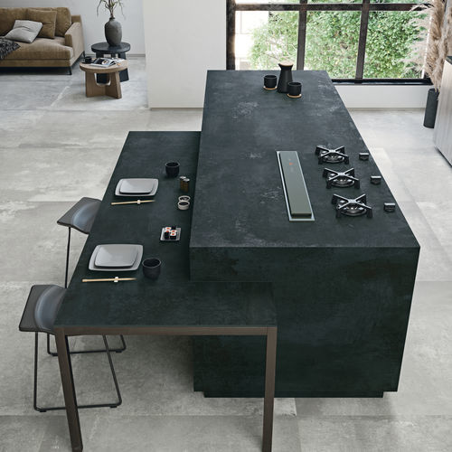 Рабочая поверхность из керамогранита - COVERLAM TOP DISTRITO - GRESPANIA CERAMICA - для кухни / песочная / серая