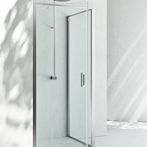 Душевая кабина из стекла - JUNIOR : GA+GF  - VISMARAVETRO - с поворотной дверцей / угловая / прозрачное стекло