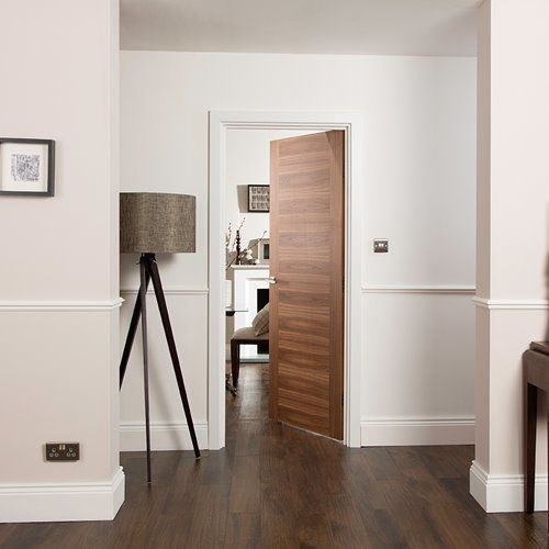 Дверь для интерьера - WALNUT FUSION PANEL - JELD-WEN - из фанерованной древесины / створчатая / заподлицо