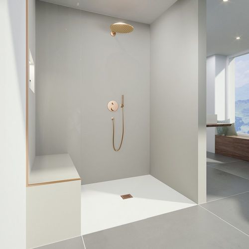 Напольное покрытие из Solid Surface - Fundo Top Primo and Ligno Plus - wedi GmbH - для интерьера / для ванной комнаты / для домашнего использования