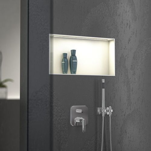 Ниша в стене для ванной комнаты - Sanwell Top LED niche - wedi GmbH - из композита / виниловая / прямоугольная