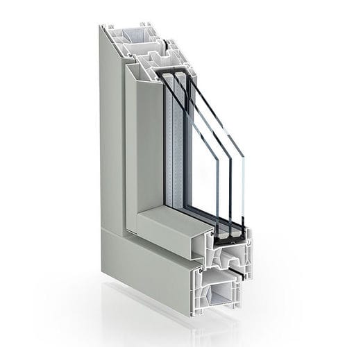 Оконный профиль из алюминия - 76 DOUBLE SEAL ALUCLIP PRO - KÖMMERLING - из ПВХ / из PVC-U / с термоизоляцией