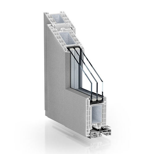 Дверной профиль алюминий - 76 RESIDENTIAL DOOR ALUCLIP OUTWARD - KÖMMERLING - из стали / из ПВХ / для обеспечения безопасности