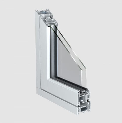Окно из стекла - FLUSH SASH - KÖMMERLING - из ПВХ / со створкой / неподвижное