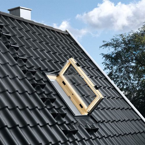 Мансардное окно из дерева - ACCESS - VELUX - из алюминия / распашное / с двойным остеклением