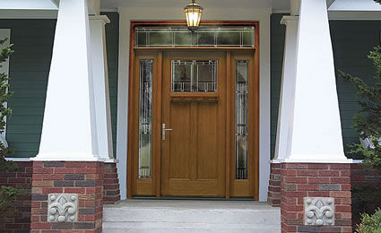 Входная дверь - CLASSIC-CRAFT® AMERICAN - THERMA-TRU DOORS - из стекловолокна / створчатая / полузастекленная