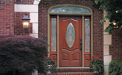 Входная дверь - CLASSIC-CRAFT® MAHOGANY - THERMA-TRU DOORS - из стекловолокна / створчатая / полузастекленная