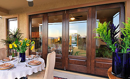 Створчатая наружная остекленная дверь - CLASSIC-CRAFT® MAHOGANY - THERMA-TRU DOORS - из стекловолокна / с двойным остеклением