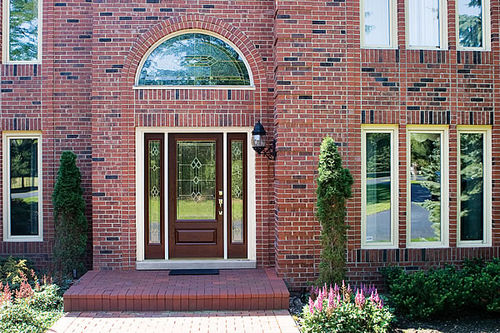 Входная дверь - CLASSIC-CRAFT® - THERMA-TRU DOORS - из стекловолокна / створчатая / полузастекленная